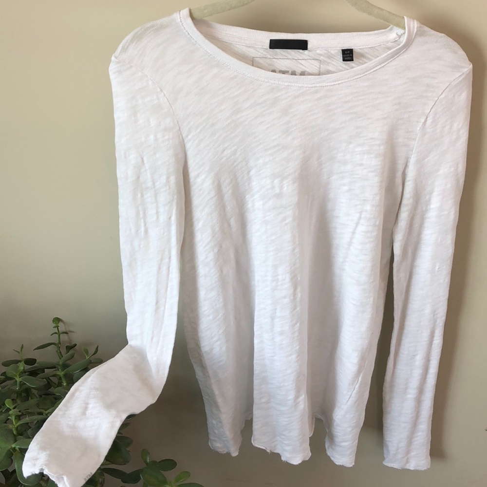 ATM long sleeve raw hem long sleeve knit